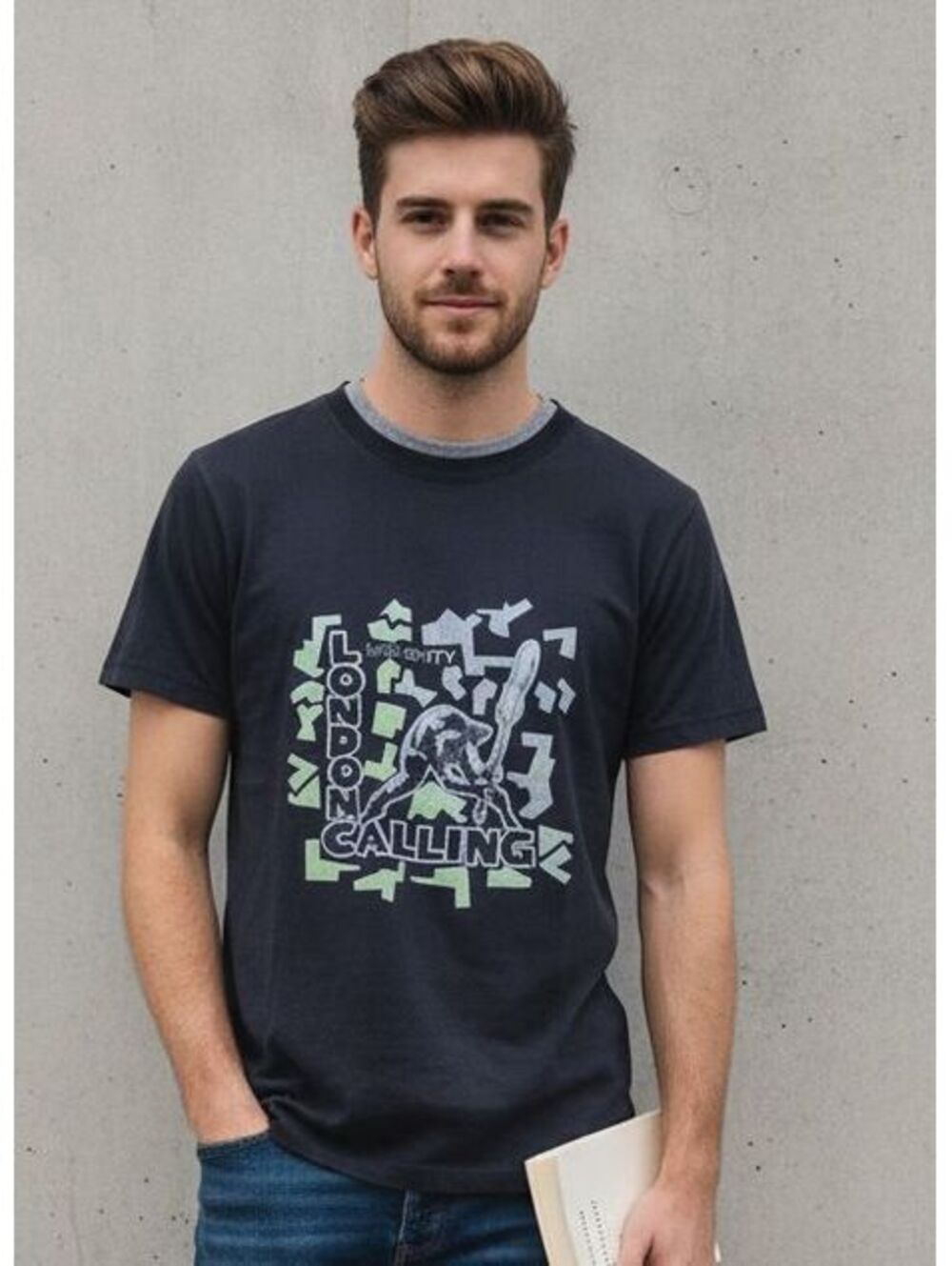 M-8ighty&Co Toronto Calling Graphic T-Shirt Small Charcoal Canada Y2K